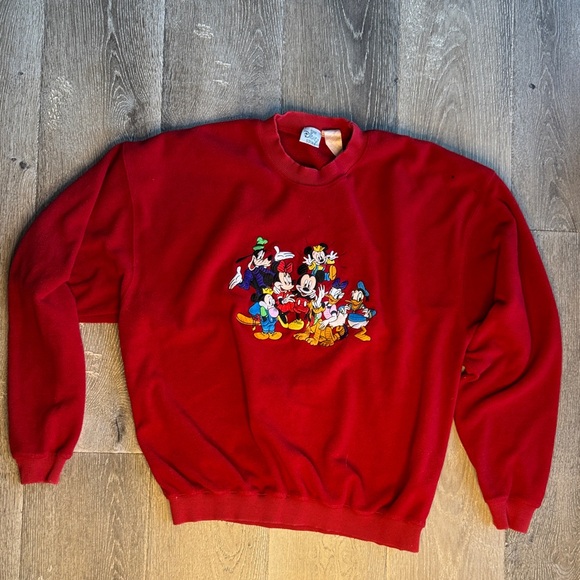 Disney Sweaters - Vintage DisneyStore Red CrewSweater * small hole on left shoulder in pic 3 0206